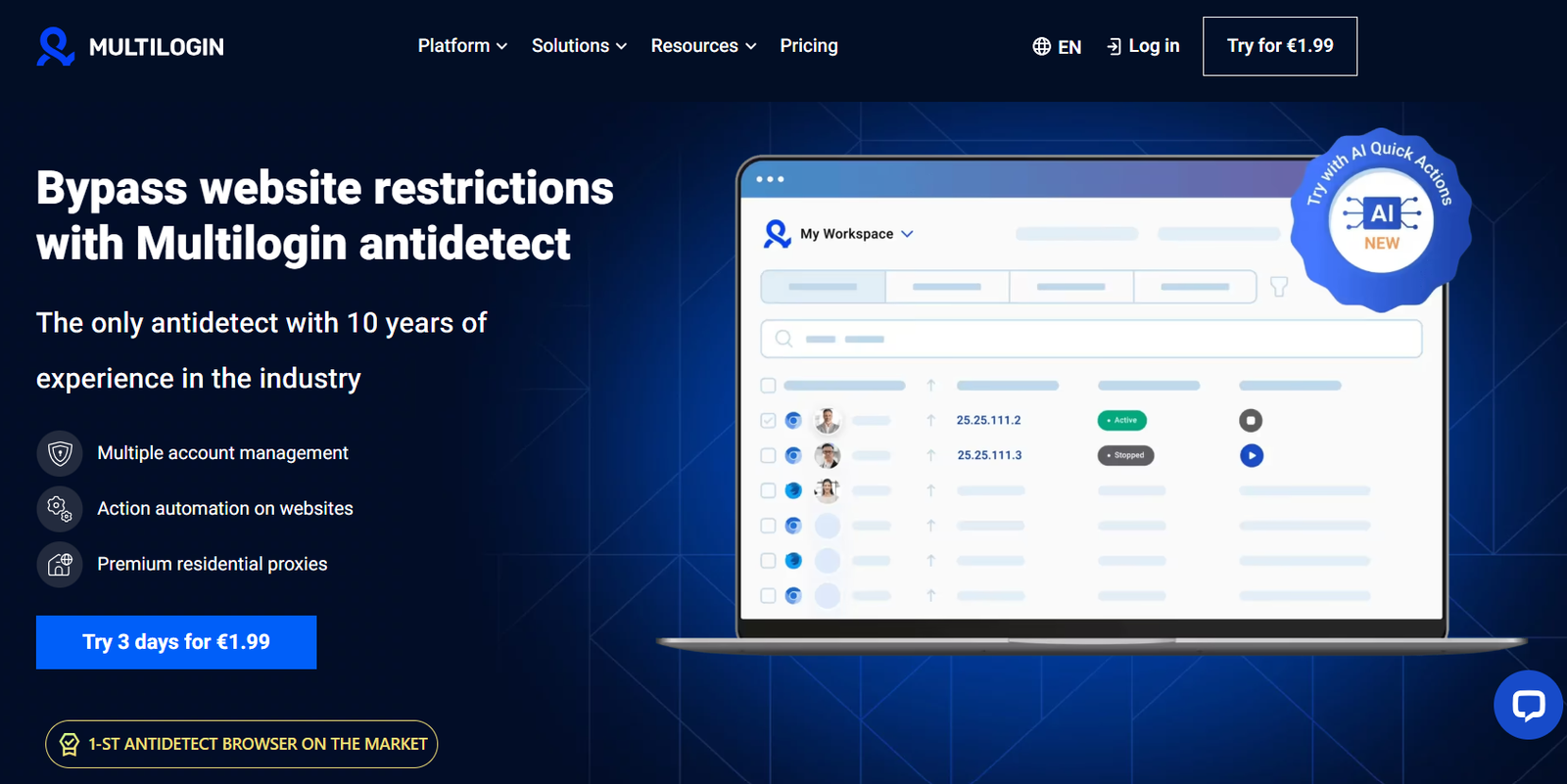 Multilogin Dashboard