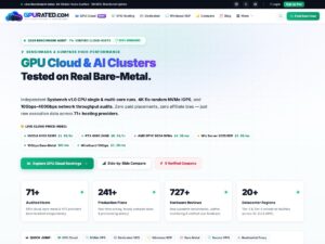 GPURated.com Homepage 2026 - Verified AI GPU Cloud, VPS and Dedicated Server Benchmarks